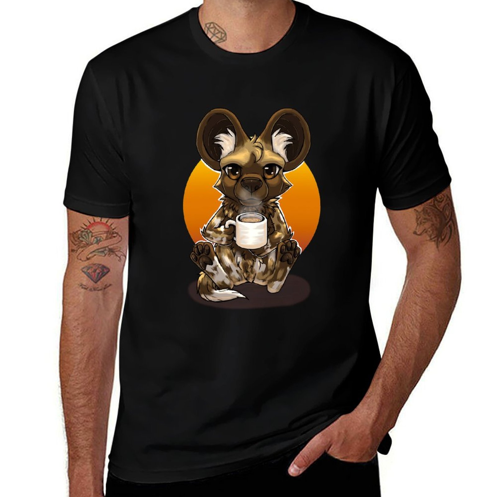 Coffee Tea Knits - تي شيرت African Wild Dog Tea
