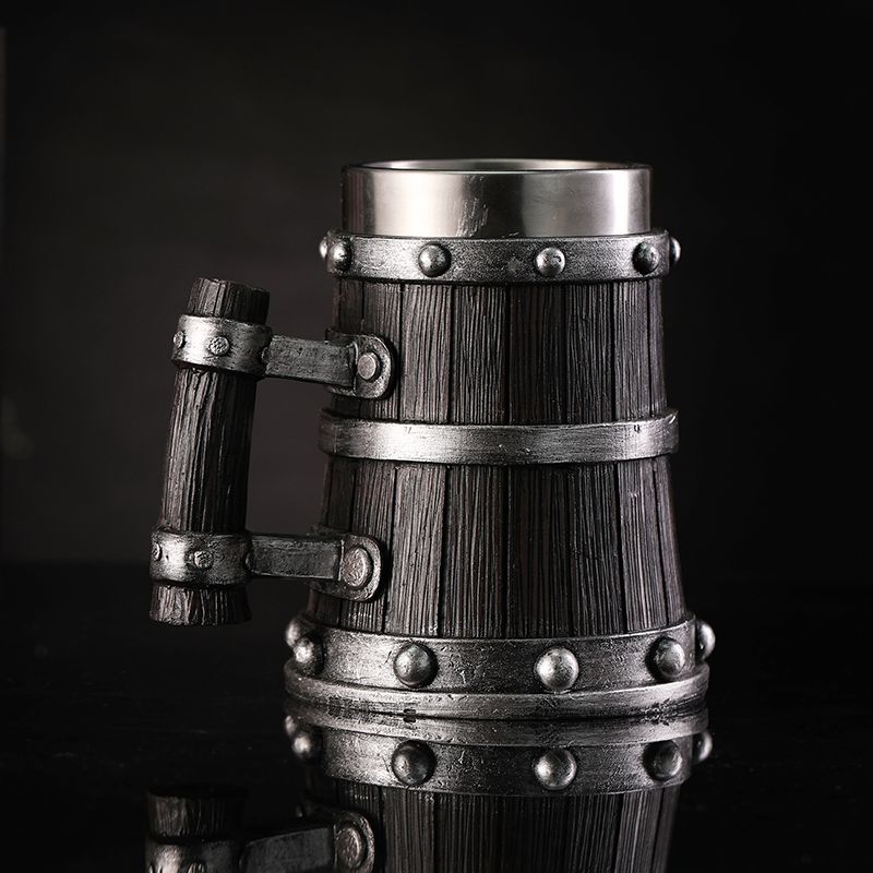 Coffee Tea Flask - كوب بيرة بتصميم خشبي من الراتنج