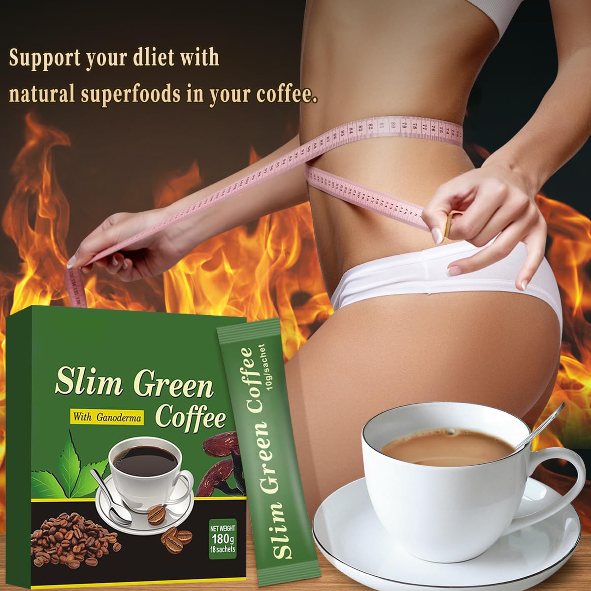 Coffee Tea Weight Loss - 18 قطعة/صندوق قهوة خضراء رفيعة ممتازة