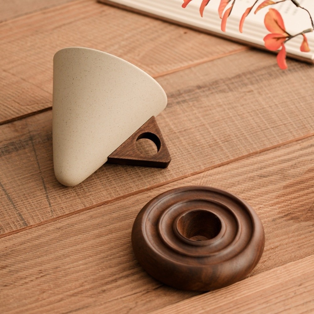 Coffee Tea Flask - كوب سيراميك خشن مثلث الشكل بتصميم