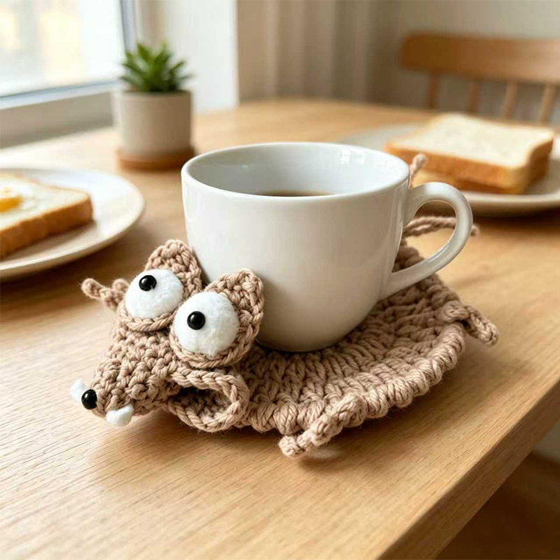 حامل أكواب حيوانات كروشيه لطيف - مراجعة Coffee Tea Knits وسعره