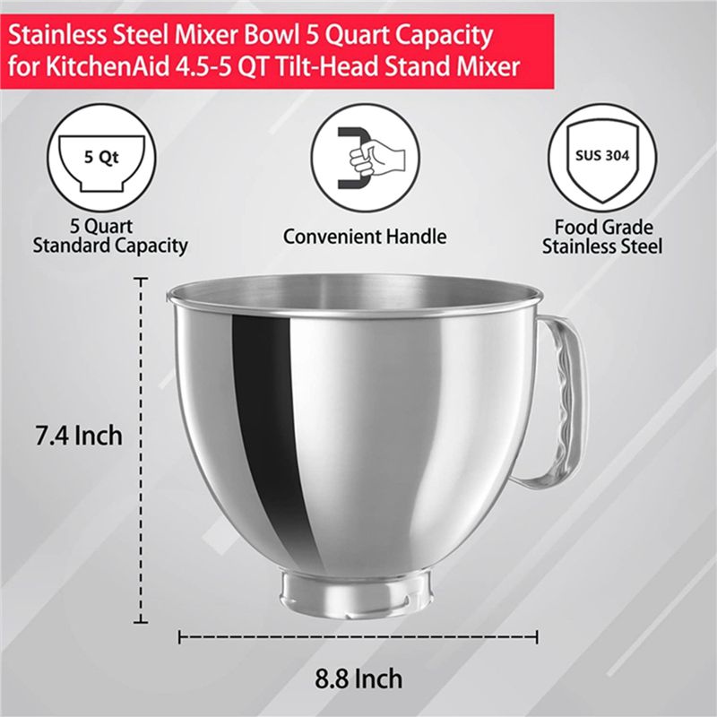 وعاء خلط من الفولاذ المقاوم لل - مراجعة Kitchenaid Mixer Artisan 5Qt وسعره