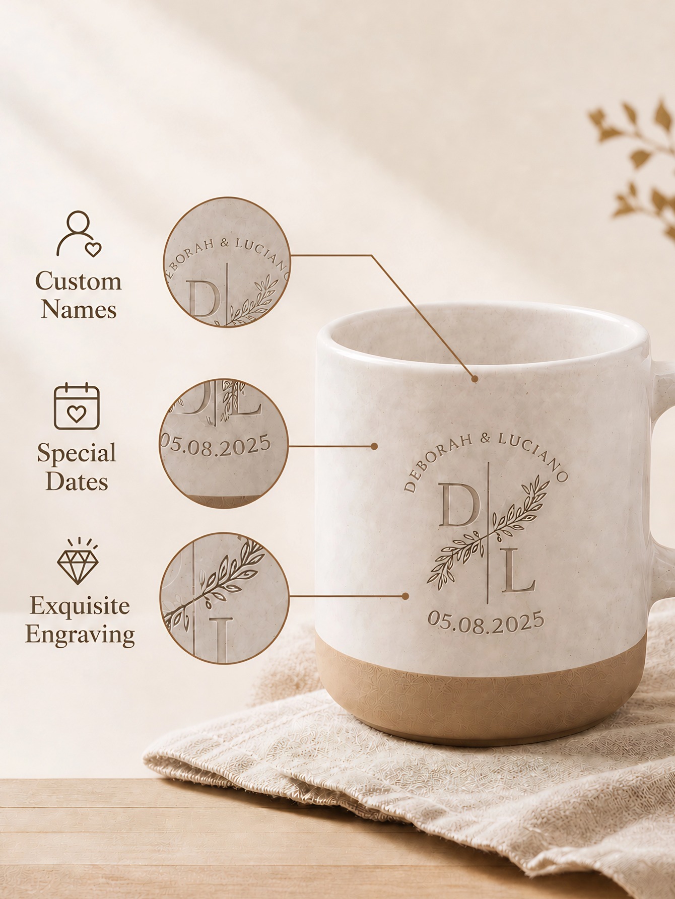 كوب قهوة سيراميك مخصص بنقش ليز - مراجعة Coffee To Tea Meaning وسعره