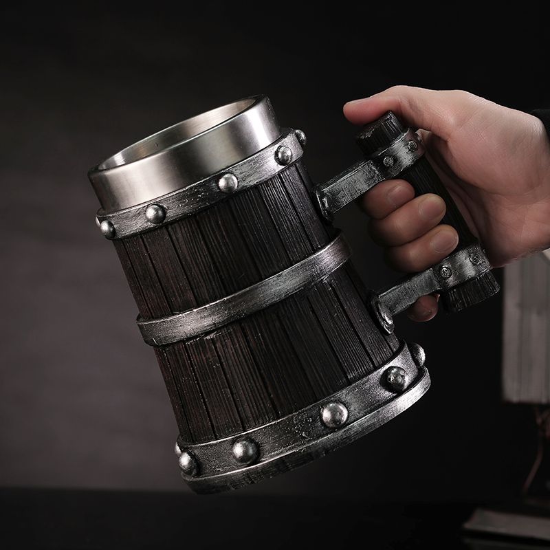 كوب بيرة بتصميم خشبي من الراتن - مراجعة Coffee Tea Flask وسعره